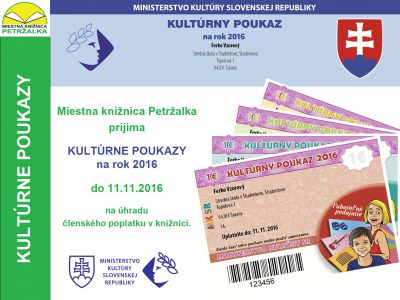 Kultúrne poukazy 2016