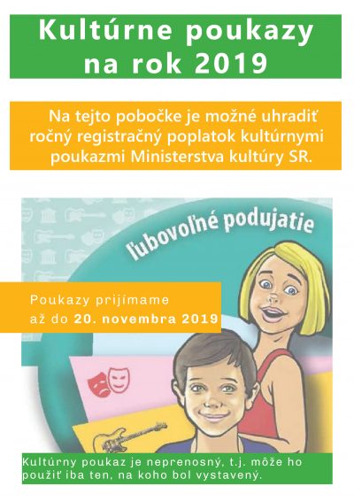 Kultúrne poukazy 2019