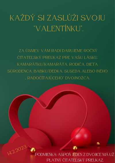 Valentínsky čitateľský preukaz
