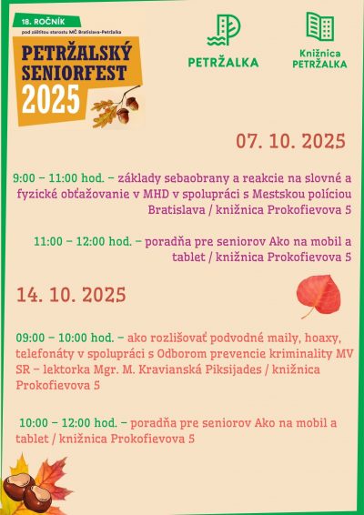 Seniorfest 2025 – spolupráca knižnice s Mestskou políciou a Odboru prevencie kriminality MV SR
