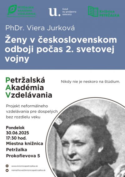 Petržalská akadémia vzdelávania: PhDr. Viera Jurková: Ženy v československom odboji počas 2. svetovej vojny