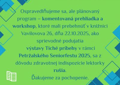 Workshop a komentovaná prehliadka Tiché príbehy – zrušená
