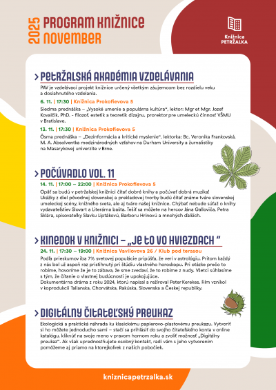 Program knižnice november 2025