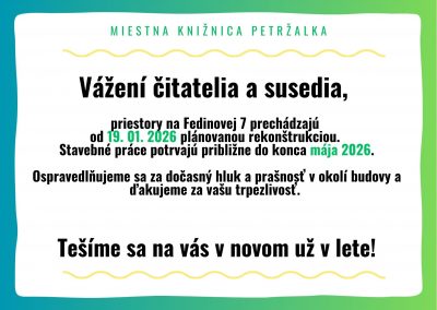 OZNAM- REKONŠTRUKCIA FEDINOVA