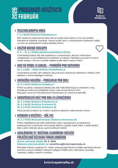 Februárový program knižnice