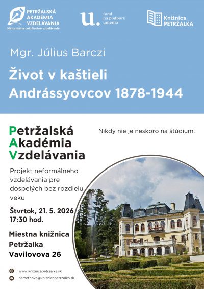 Petržalská akadémia vzdelávania: Mgr. Július Barczi: Život v kaštieli Andrássyovcov 1879-1944