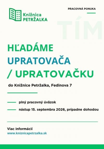Hľadáme posilu do nášho knižničného tímu